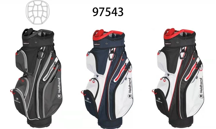 Durable Golf Transport Equipped With 15-tier Club Organization, Exclusive Putter Niche, Multi-purpose Storage, Chilled Drink Compartment, Adjustable Harness, And Rapid-release Rain Shield – Universal Use.